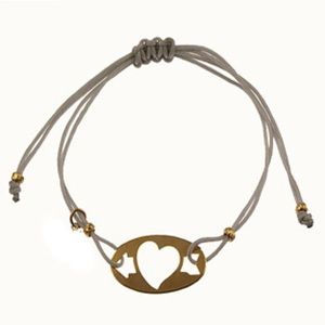 New White Arrow Heart Charm String Tie Bracelet